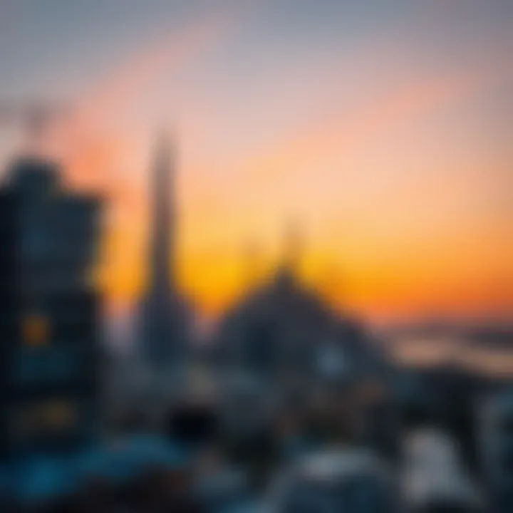 Stunning Sunset Over بحر جي بي ار Skyline Stunning sunset over بحر جي بي ار highlighting the skyline