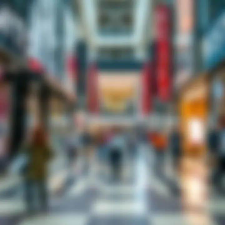 Dynamic Shopping Experience A bustling scene depicting the dynamic shopping experience at WTC Shops