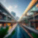 Modern Architecture of WTC Shops A panoramic view of the WTC Shops showcasing its modern architecture