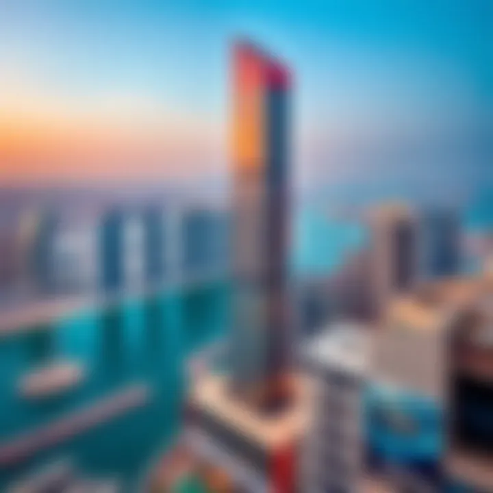 Business Bay: A Vibrant Landscape Panoramic view of Business Bay surrounding the XL Tower