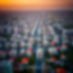 Aerial view showcasing the vibrant urban landscape of Furjan