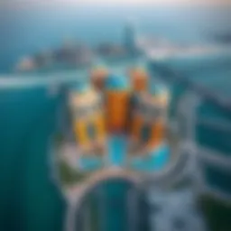 Aerial view of Galleria Maryah Island showcasing its architectural beauty