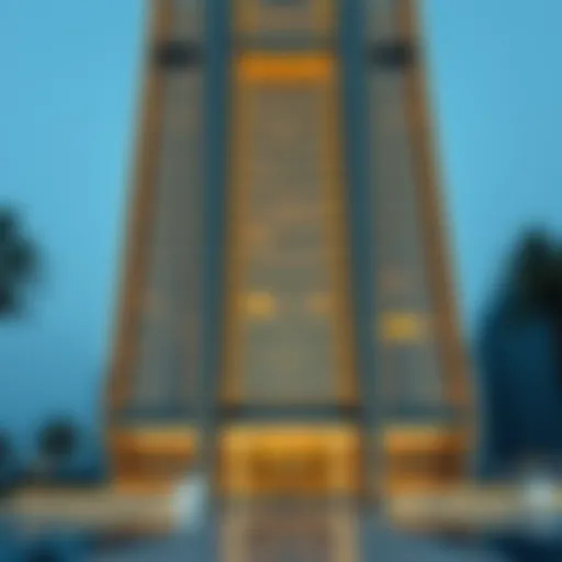 Stunning view of the Golden Tower's exterior