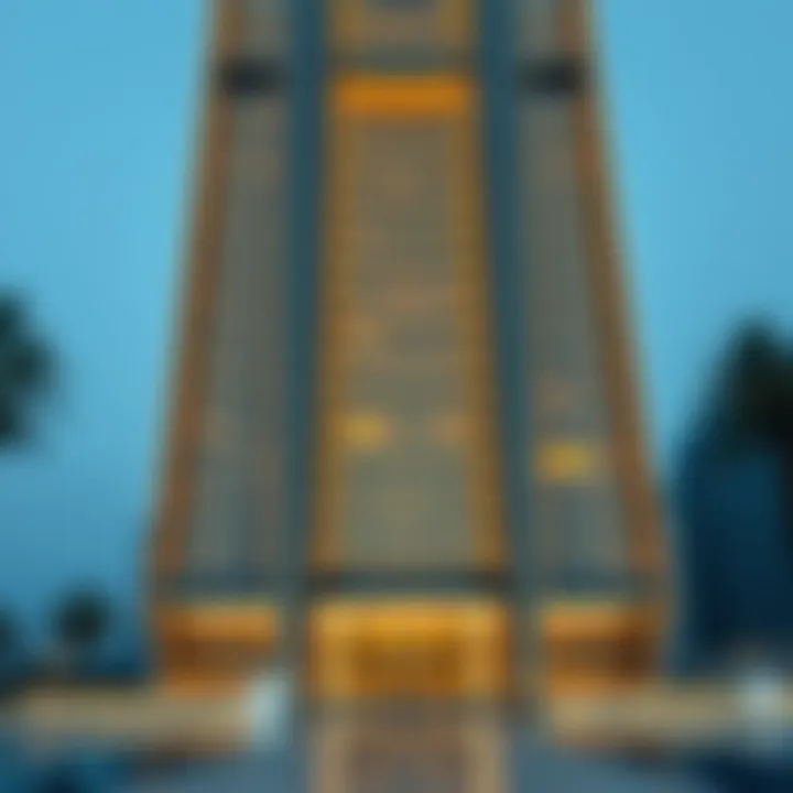 Stunning view of the Golden Tower's exterior