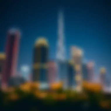 Dubai's Luxurious Skyline Skyline of Dubai showcasing luxury properties