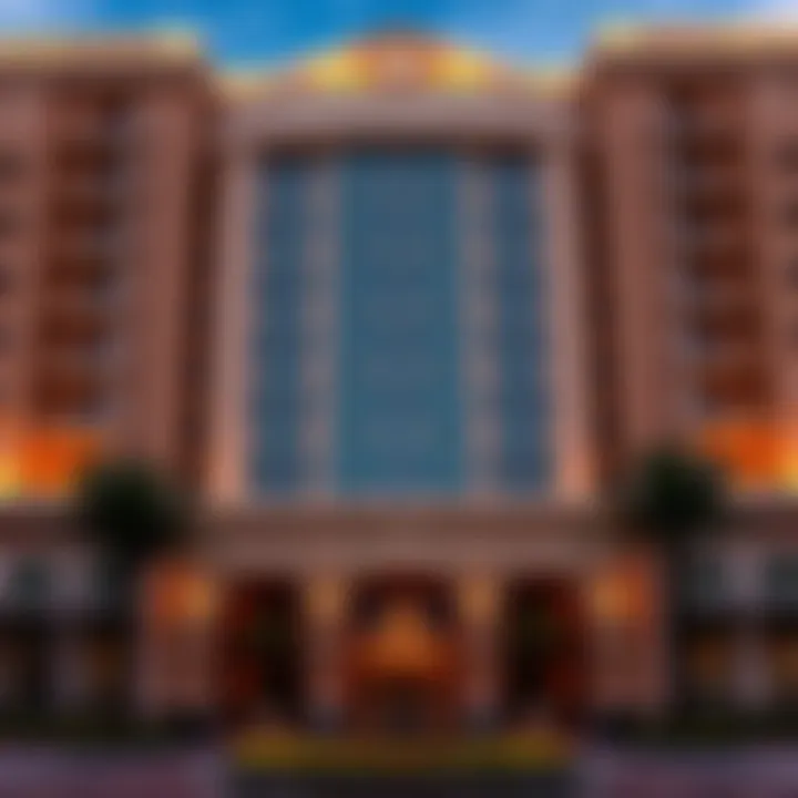 The Luxurious Facade of Indian Hotels in Dubai Luxurious Indian hotel exterior in Dubai