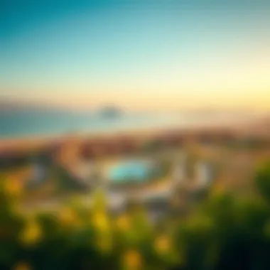 Stunning Landscape of Jubail Island Panoramic view of Jubail Island showcasing lush landscapes and luxury villas