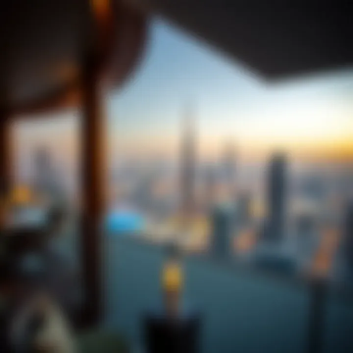 Stunning Terrace View of Dubai Skyline Panoramic view from the terrace highlighting Dubai's skyline and vibrant city life