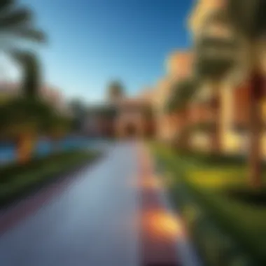 Luxury residential project with lush landscaping