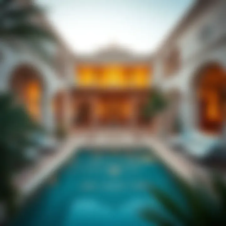 Outdoor Splendor in Dubai Villas Beautiful outdoor space of a luxury villa in Dubai