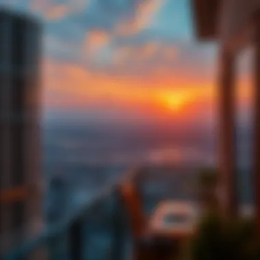 Dazzling Sunset from Luxury Apartments Breathtaking sunset view from a luxury apartment balcony