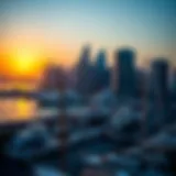 Dubai Marina Skyline at Sunset Stunning view of Dubai Marina skyline