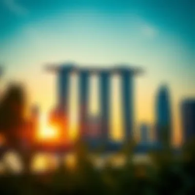 Marina Bay Towers at Sunset Stunning view of Marina Bay Towers at sunset