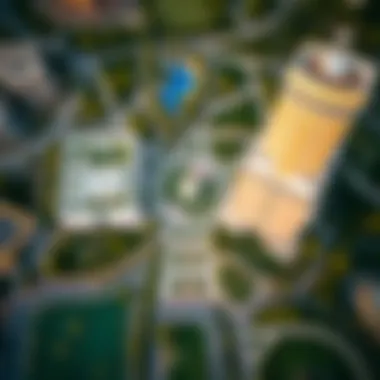 Aerial View of Meraas Central Park Aerial view of Meraas Central Park showcasing its greenery and urban layout