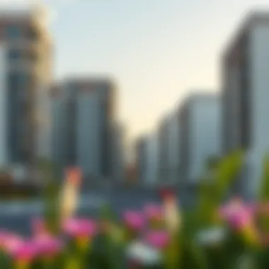 Contemporary Residential Designs in Mirdif Hills Rendering of modern residential buildings in Mirdif Hills