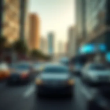 Traffic Dynamics on Mohammed Bin Zayed Street Traffic flow on Mohammed Bin Zayed Street highlighting its transportation significance