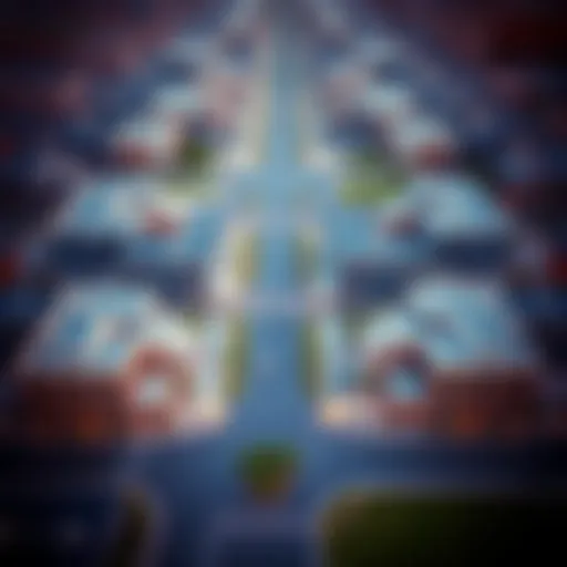 Aerial View of Muhaisanah's Fourth Sector Aerial view of Muhaisanah's Fourth Sector showcasing modern properties