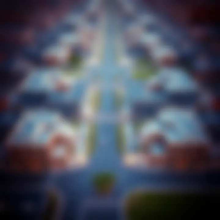 Aerial View of Muhaisanah's Fourth Sector Aerial view of Muhaisanah's Fourth Sector showcasing modern properties