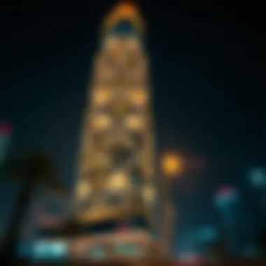 Najma Tower at Night Nighttime view of Najma Tower illuminated, reflecting its modern design in the city lights