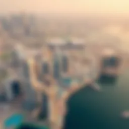 Aerial view showcasing the skyline of Business Bay