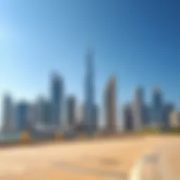 Stunning skyline of Dubai with a clear blue sky