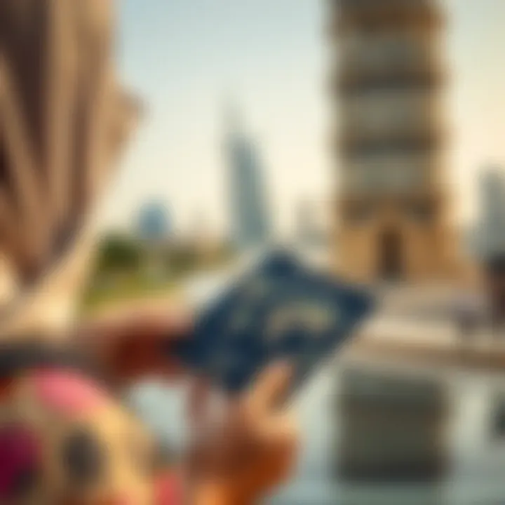 Embracing Global Opportunities for Dubai Residents A traveler with a passport looking at various travel destinations