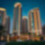 High-rise buildings in Dubai showcasing luxury real estate