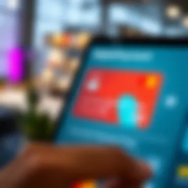 An illustration of a credit card on a digital payment screen