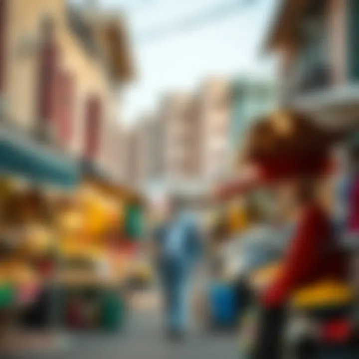Local market scene representing rental culture in Dubai