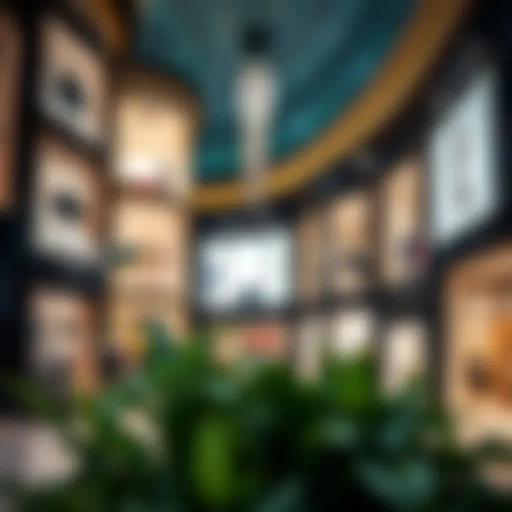 High-End Shopping in Dubai Malls Luxurious brand displays highlighting the high-end shopping options available.