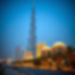 The stunning Burj Khalifa towering over Dubai skyline