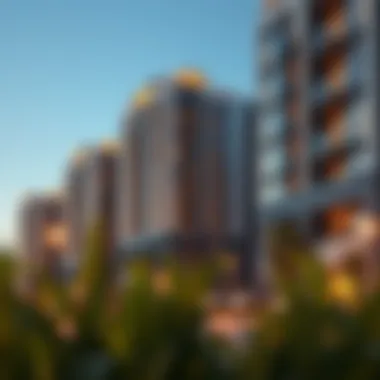 Modern Residential Development Rendering Rendering of a modern residential development in Dubai