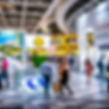 Real Estate Exhibition Highlighting Dubai Properties A bustling real estate exhibition showcasing Dubai properties