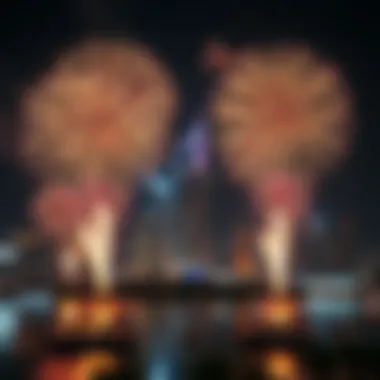 New Year Fireworks Spectacle Fireworks display during New Year in Dubai