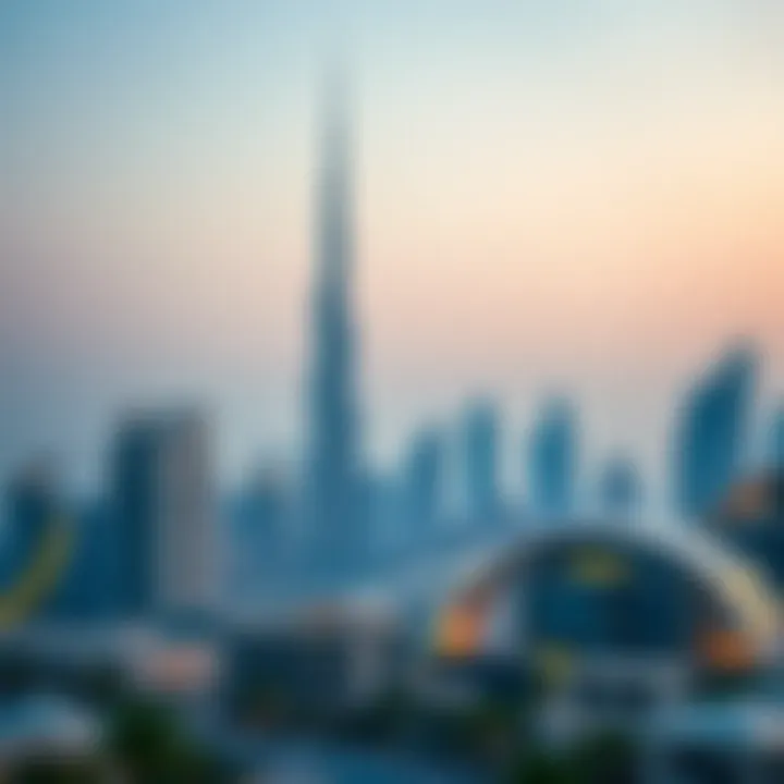 Dubai's Skyline and Luxury Real Estate Iconic skyline of Dubai showcasing luxury properties