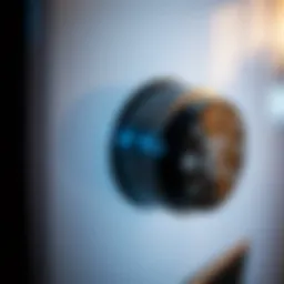 Close-up of a refrigerator thermostat showing temperature settings