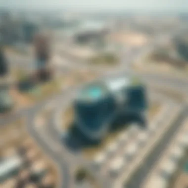 Strategic Location of Reve Azizi Aerial view of Reve Azizi's strategic location in Dubai