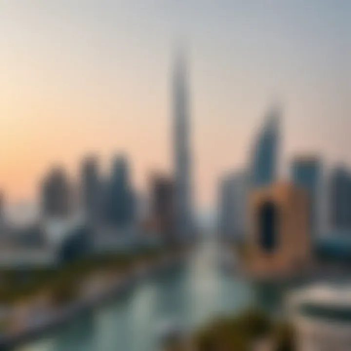 Dubai Skyline and Rental Hotspots Dubai skyline showcasing rental areas