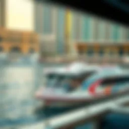 Scenic view of the RTA Water Bus at Dubai Marina