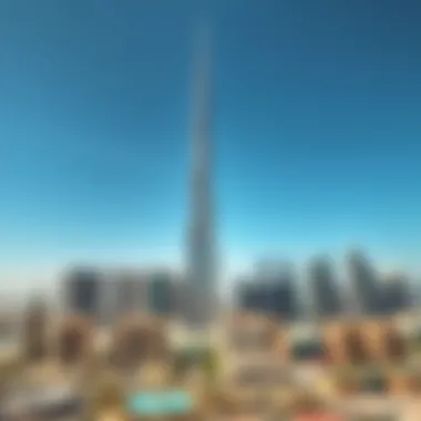 Skyline view with Safa One Tower as a focal point of Dubai