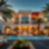 Stunning Villa Facade Luxurious exterior of a splendour villa in Dubai