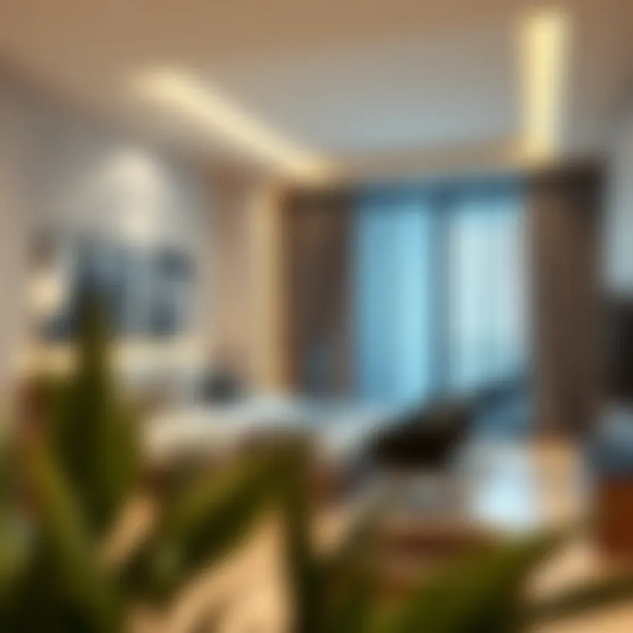 Contemporary studio apartment interior in Dubai
