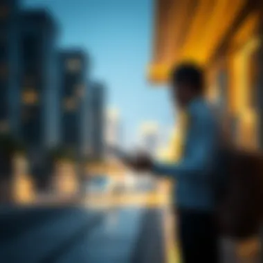 Investment Insights in Dubai Real Estate Investor analyzing real estate opportunities in Dubai