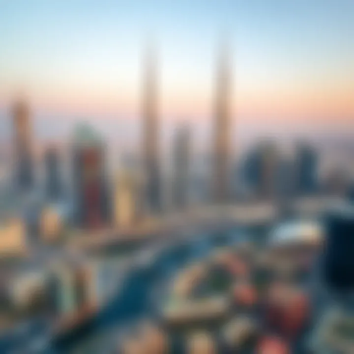 Dubai Skyline: A Testament to Architectural Excellence Panoramic view of Dubai's skyline with skyscrapers