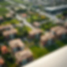 Aerial view of The Valley Nara community showcasing greenery and residential buildings