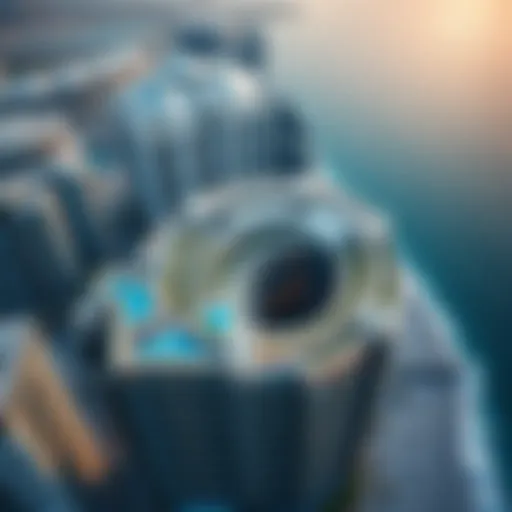 Aerial view of Tiara Residences showcasing its modern architecture