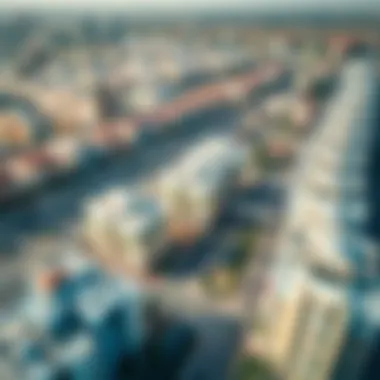 Aerial Overview of Tilal City Sharjah Aerial view of Tilal City Sharjah showcasing modern residential buildings