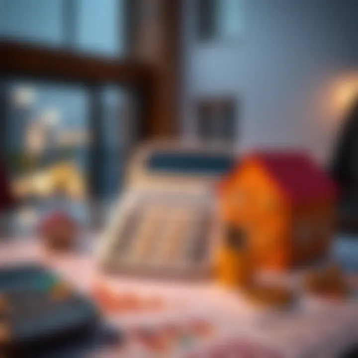 Visualizing the UAE Mortgage Calculator Illustration of a calculator with real estate elements