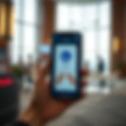 A digital representation of the UAE Pass interface on a smartphone