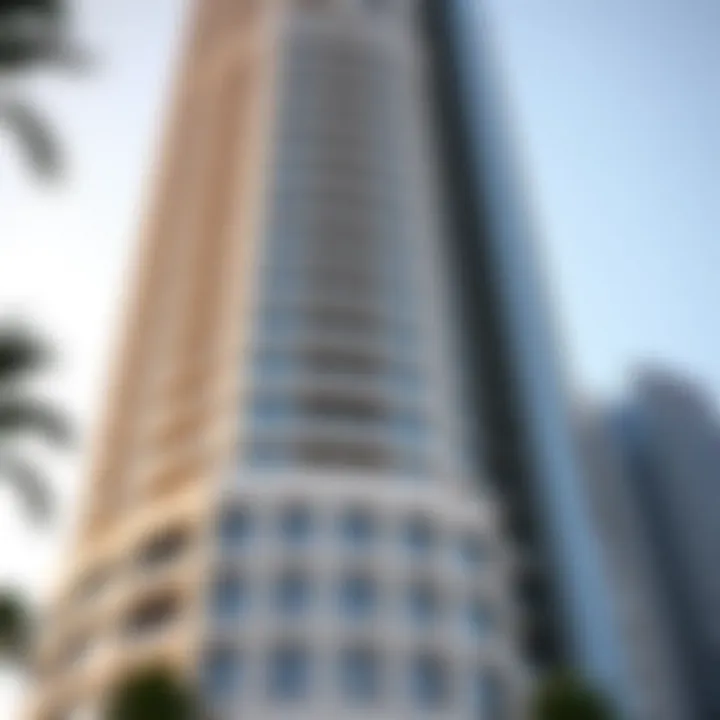 Architectural close-up of Ubora Tower 2's facade